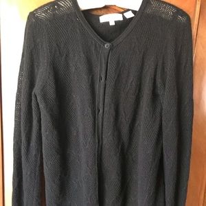 Inhabit cashmere cardigan loose leaf patter sz L On Sale